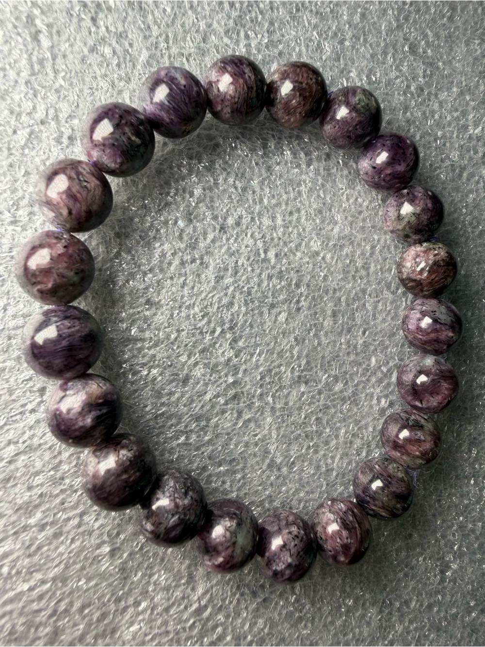Gorgeous 9MM Charoite Natural Crystal Bracelet